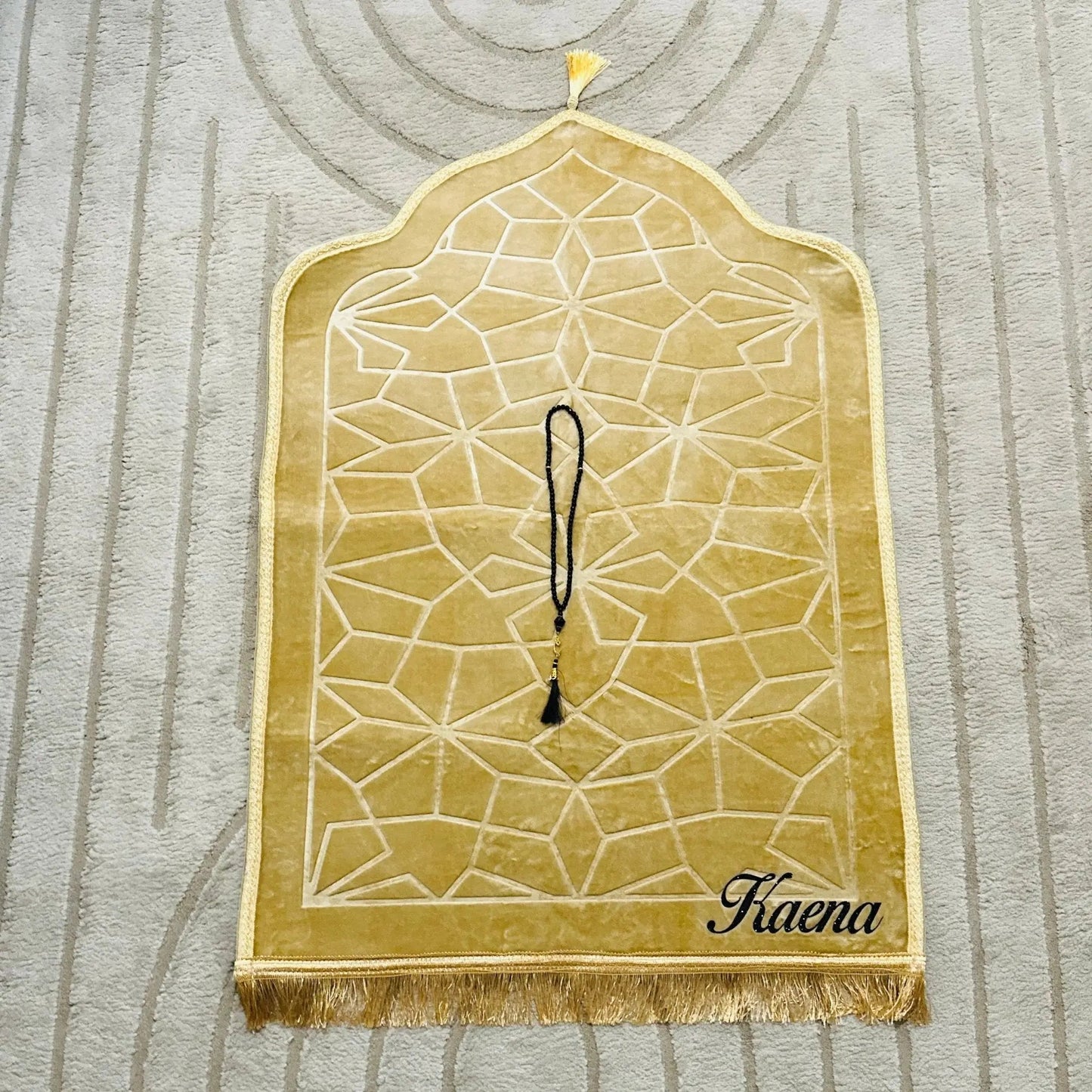 Coffret tapis de prière épais en dome et tasbih - My Sweety Creation