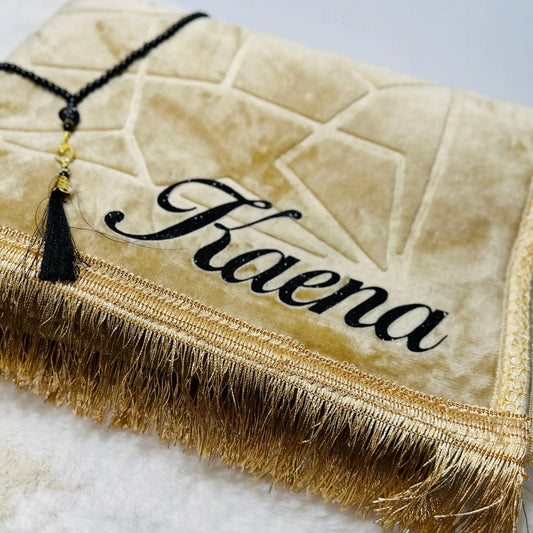 Coffret tapis de prière épais en dome et tasbih - My Sweety Creation